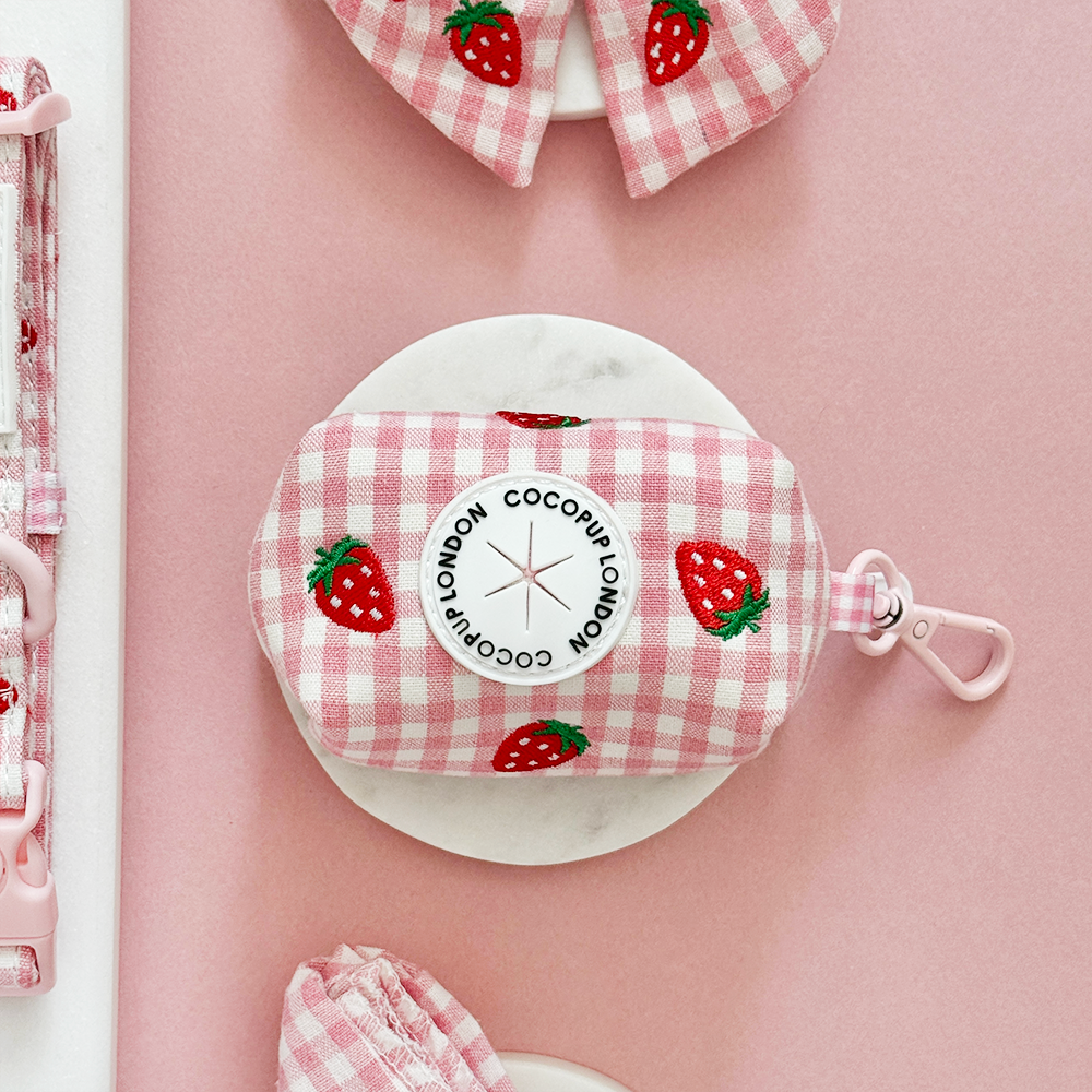 Strawberry Picnic Pup Poop Bag Holder